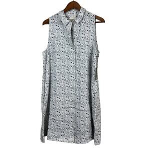 NEW! Cynthia Rowley Linen Dress Micro Mod Floral Print - L